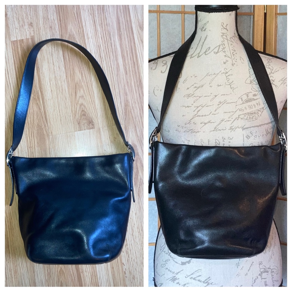 Vintage Coach Y2K 2002 Legacy Soho Hobo Bucket Bag Leather Black Purse 9186